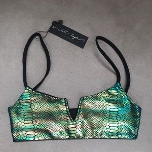 LALI & LAYLA Holographic Snake Venom Georgette Top